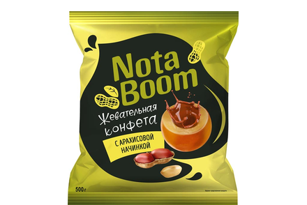 Жевательные конфеты NotaBoom с арахисовой начинкой (упаковка 0,5 кг) Жевательные конфеты NotaBoom с арахисовой начинкой (упаковка 0,5 кг)