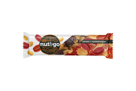 «Nut&Go», батончик с арахисом и мармеладом, 42 г