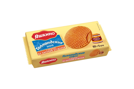 «Яшкино», вафли «Голландские» с варёной сгущёнкой, 165 г