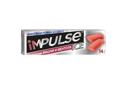 «Impulse ICE», жевательная резинка со вкусом вишни и ментола, 14 г «Impulse ICE», жевательная резинка со вкусом вишни и ментола, 14 г