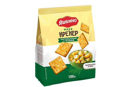«Яшкино», крекер мини картофельный с зеленью, 180 г «Яшкино», крекер мини картофельный с зеленью, 180 г