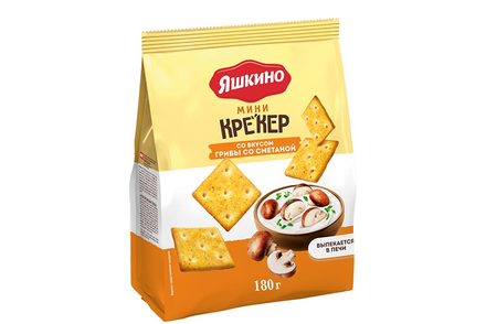 «Яшкино», крекер мини со вкусом «грибы со сметаной», 180 г «Яшкино», крекер мини со вкусом «грибы со сметаной», 180 г