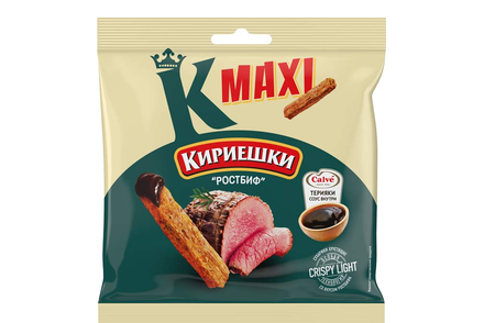 «Кириешки Maxi», сухарики со вкусом «Ростбиф» и с соусом терияки «Calve», 75 г