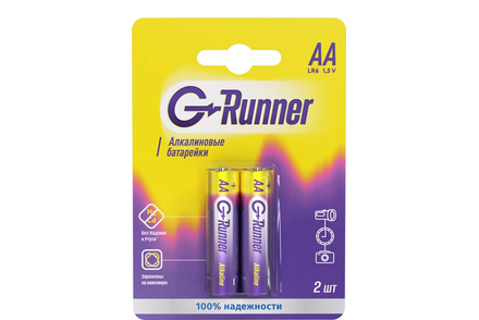Батарейки алкалиновые «G-runner» AA/LR6, 1,5 V, в блистере 2 батарейки