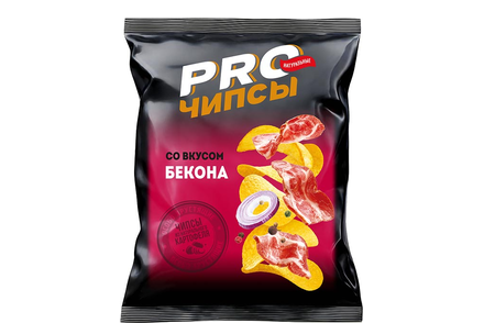 «PRO-Чипсы», чипсы со вкусом бекона, произведены из свежего картофеля, 150 г