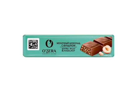 «O'Zera», шоколад молочный Extra milk & Hazelnut, 45 г