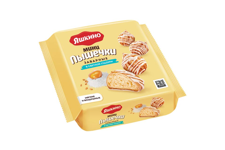 «Яшкино», мини-пышечки в светлой глазури, 240 г