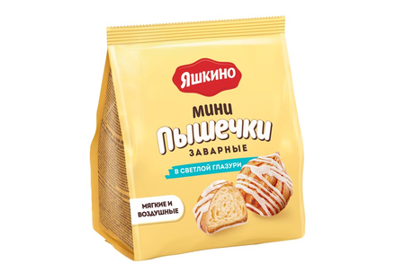 «Яшкино», мини-пышечки в светлой глазури, 153 г