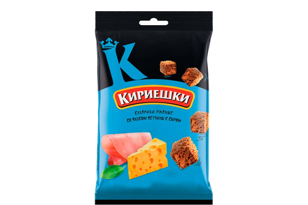 «Кириешки», сухарики со вкусом ветчины и сыра, 100 г
