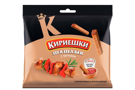 «Кириешки», сухарики со вкусом шашлыка и кетчупом  «Calve», 85 г