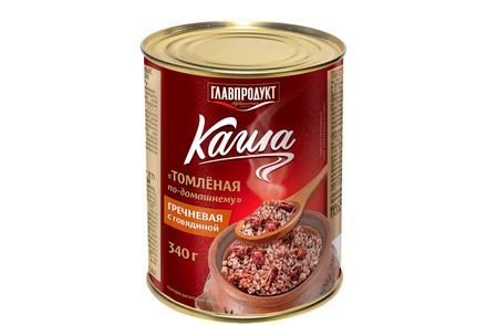 «Главпродукт», каша гречневая с говядиной, 340 г «Главпродукт», каша гречневая с говядиной, 340 г