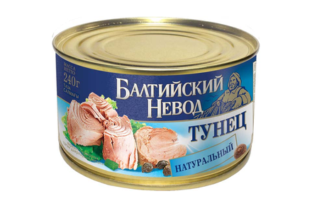 «Балтийский невод», тунец натуральный, 240 г