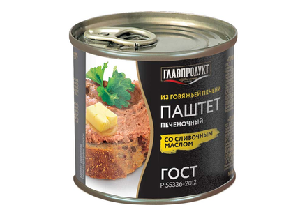 «Главпродукт», паштет печеночный со сливочным маслом, 250 г