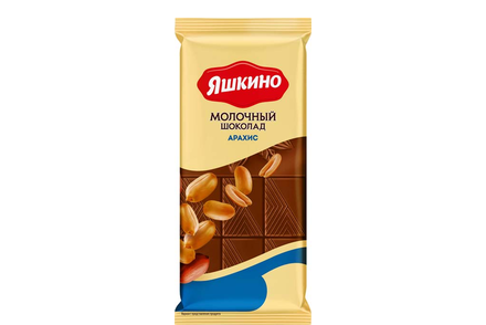 «Яшкино», шоколад молочный с арахисом, 78 г