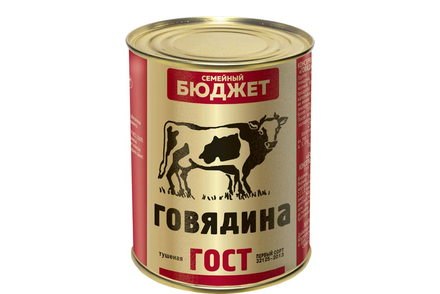 «Семейный бюджет», говядина тушеная, 338 г «Семейный бюджет», говядина тушеная, 338 г