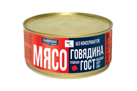 «Главпродукт», говядина тушеная, высший сорт, 325 г «Главпродукт», говядина тушеная, высший сорт, 325 г
