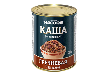 «Главпродукт», каша гречневая с говядиной, 340 г