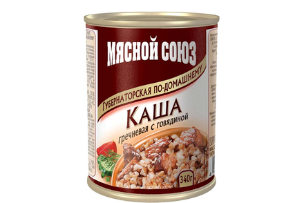 «Главпродукт», каша гречневая с говядиной, 340 г «Главпродукт», каша гречневая с говядиной, 340 г