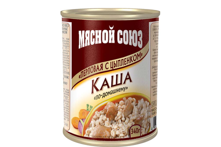 «Мясной союз», каша перловая с курицей, 340 г