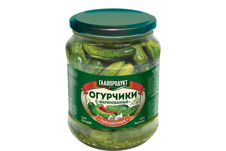 «Главпродукт», огурчики «Пикантные», 680 г