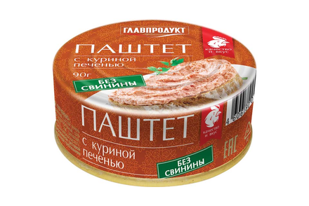 «Главпродукт», паштет с куриной печенью, 90 г
