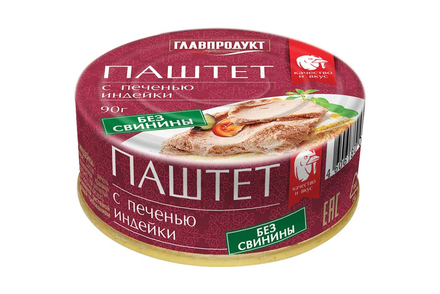 «Главпродукт», паштет с печенью индейки, 90 г «Главпродукт», паштет с печенью индейки, 90 г