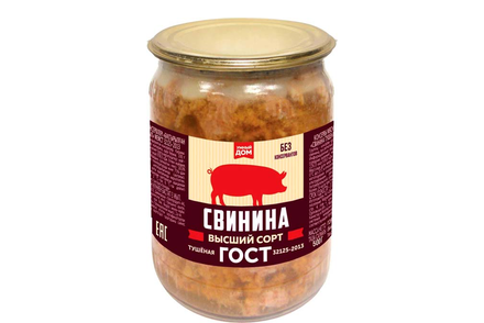 «Главпродукт», свинина тушеная, 500 г