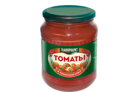 «Главпродукт», томаты неочищенные в томатном соке, 680 г
