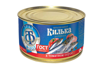 Килька в томатном соусе балтийская «Трал Флот», 240 г Килька в томатном соусе балтийская «Трал Флот», 240 г