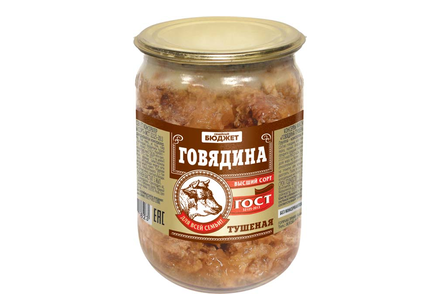 «Семейный бюджет», говядина тушеная, высший сорт, 500 г