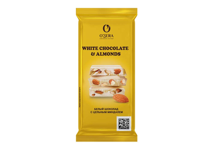 «O'Zera», шоколад White and Extra Almond, 90 г «O'Zera», шоколад White and Extra Almond, 90 г