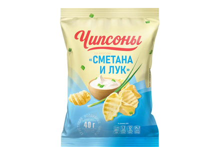 «Чипсоны», чипсы со вкусом сметаны и лука, 40 г «Чипсоны», чипсы со вкусом сметаны и лука, 40 г