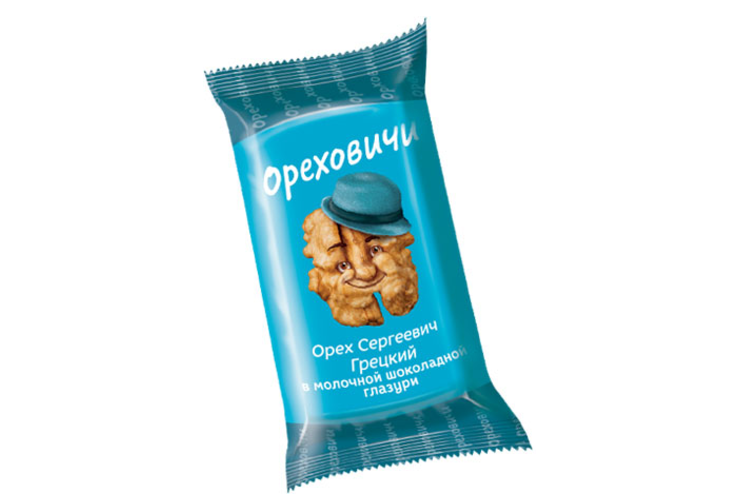 «Ореховичи», конфета «Орех Сергеевич Грецкий» в молочной шоколадной глазури (упаковка 1 кг)