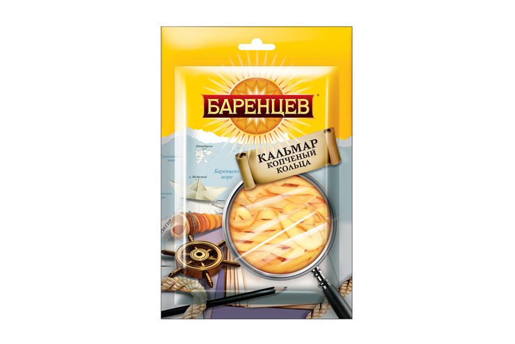 «Баренцев», кальмар, подкопчённые кольца, 35 г
