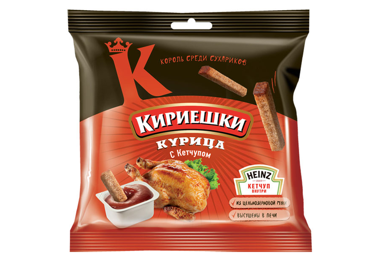 «Кириешки», сухарики со вкусом курицы  и кетчупом  «Heinz», 85 г