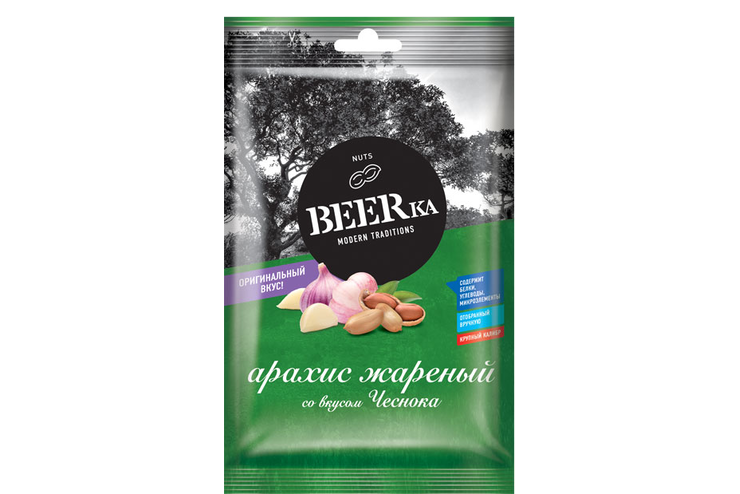 «Beerka», арахис жареный со вкусом чеснока, 90 г «Beerka», арахис жареный со вкусом чеснока, 90 г