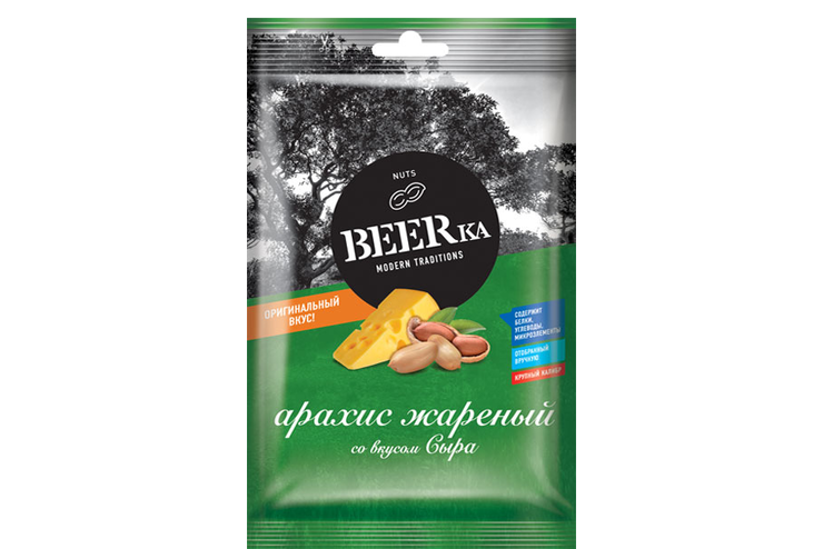 «Beerka», арахис жареный со вкусом сыра, 90 г