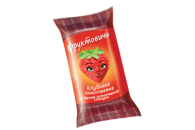 «Фруктовичи», конфета «Клубника Николаевна» в белой шоколадной глазури (упаковка 1 кг)