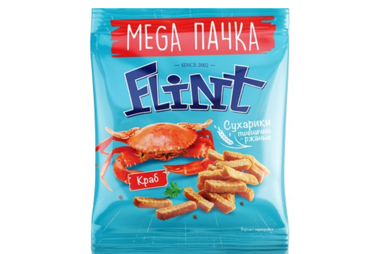 «Flint», сухарики со вкусом краба, 130 г «Flint», сухарики со вкусом краба, 130 г
