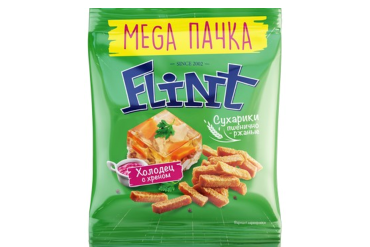 «Flint», сухарики со вкусом холодца с хреном, 130 г «Flint», сухарики со вкусом холодца с хреном, 130 г