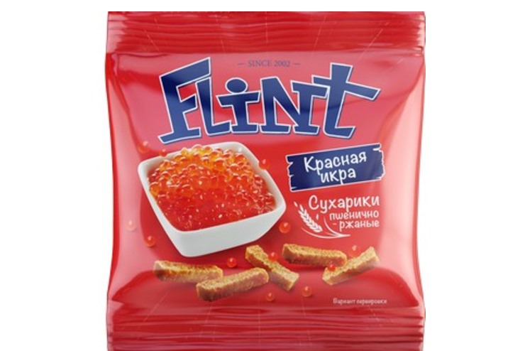 «Flint», сухарики со вкусом красной икры, 35 г