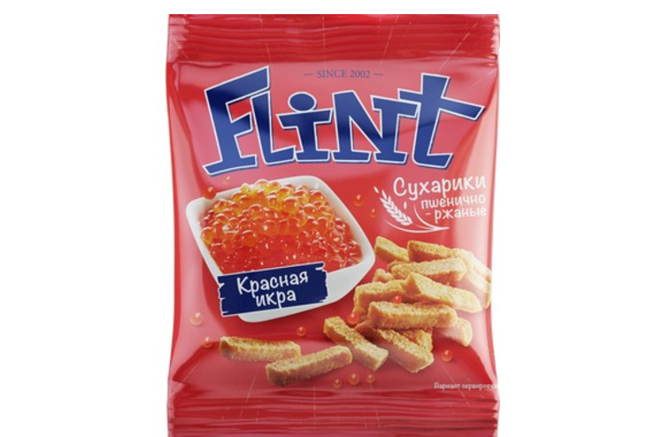 «Flint», сухарики со вкусом красной икры, 80 г