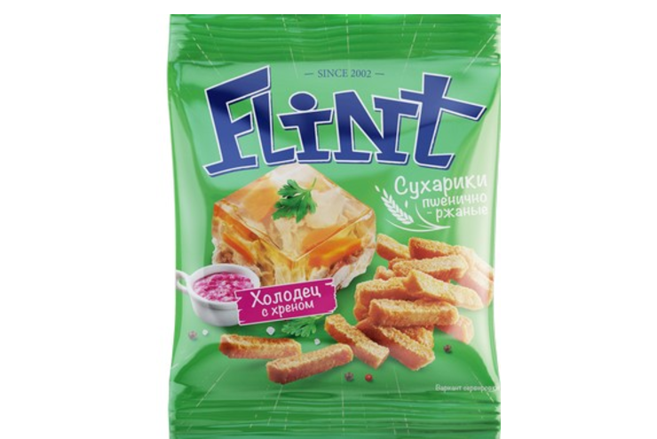 «Flint», сухарики со вкусом холодца с хреном, 80 г