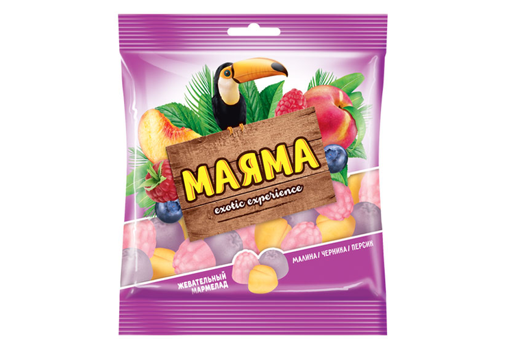 «Mayama», мармелад жевательный в форме ягод и фруктов, 70 г