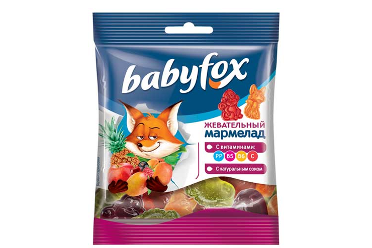 «BabyFox», мармелад жевательный с соком ягод и фруктов, 30 г «BabyFox», мармелад жевательный с соком ягод и фруктов, 30 г