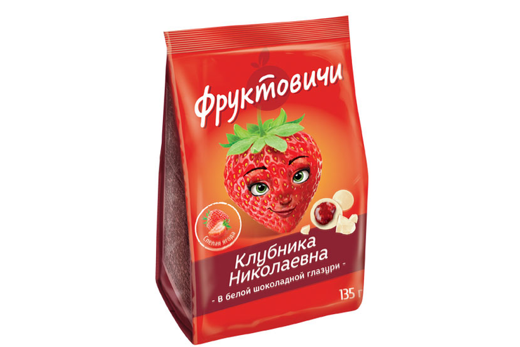 «Фруктовичи», драже «Клубника Николаевна» в белой шоколадной глазури, 135 г «Фруктовичи», драже «Клубника Николаевна» в белой шоколадной глазури, 135 г