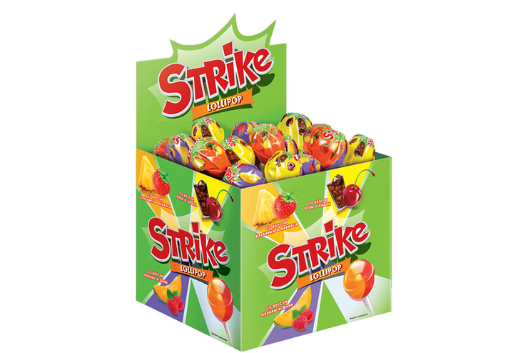 «Strike», карамель на палочке с двойными вкусами, 11,3 г «Strike», карамель на палочке с двойными вкусами, 11,3 г