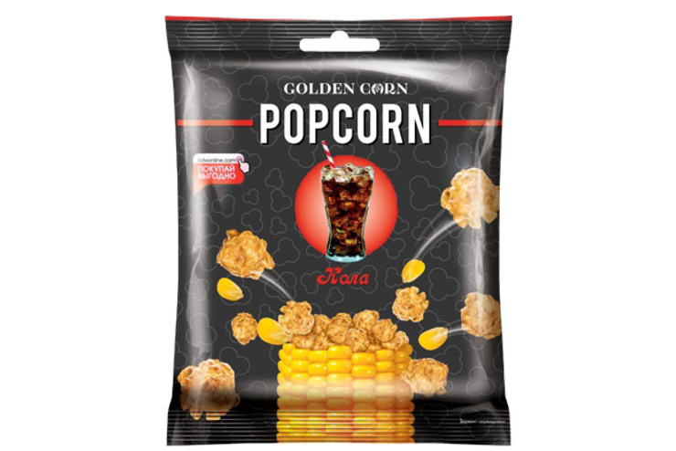«Golden Corn», попкорн карамельный со вкусом колы, 50 г