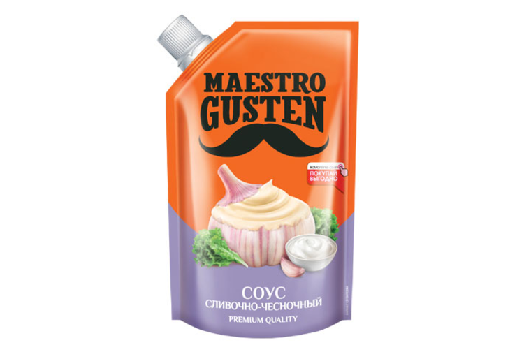 «Maestro Gusten», соус «Сливочно-чесночный», 196 г «Maestro Gusten», соус «Сливочно-чесночный», 196 г