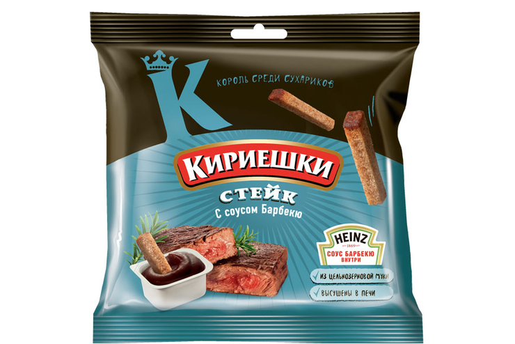 «Кириешки», сухарики со вкусом стейка и соусом барбекю, 85 г